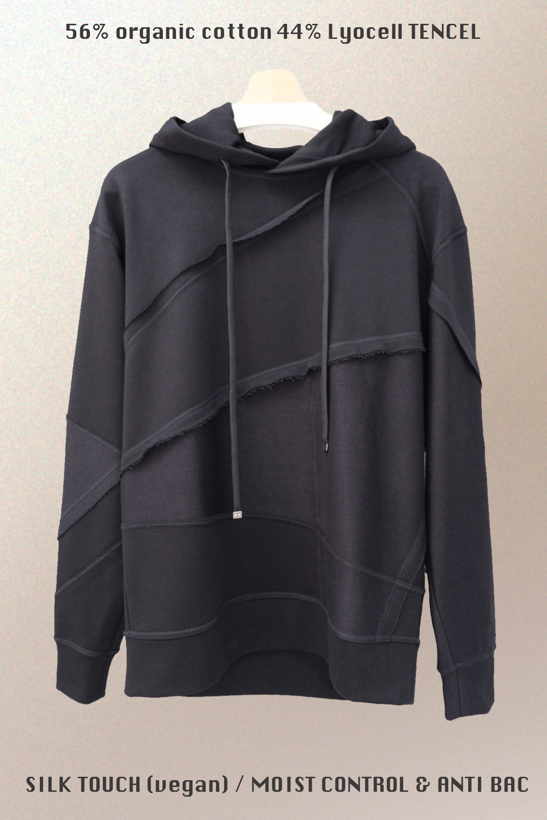 SHOHEI TOKYO TEXTURES HOODIE, unisex hoodie in organic cotton and TENCEL lyocell