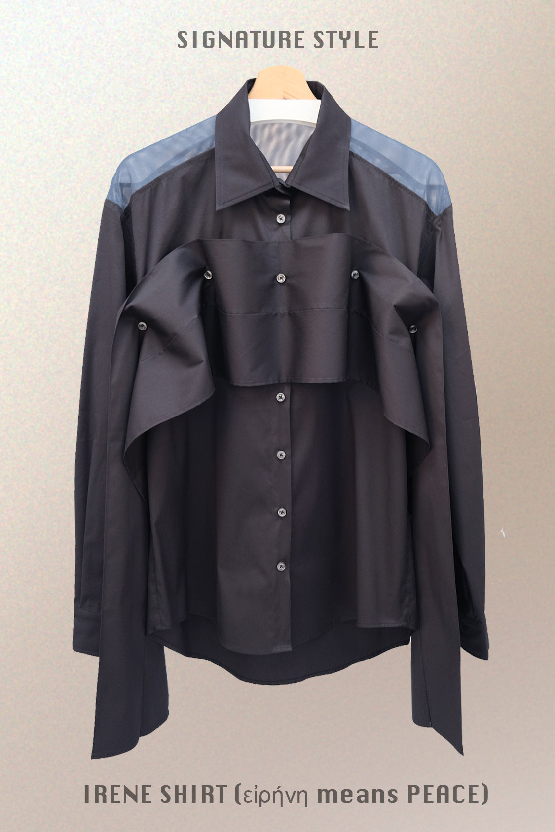 SHOHEI IRENE SHIRT, oversized minimalist shirt in cotton blend, womenswear