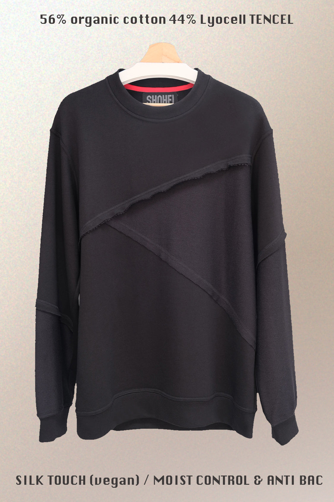 SHOHEI DAI CONTRAST SWEATER in organic cotton and TENCEL lyocell