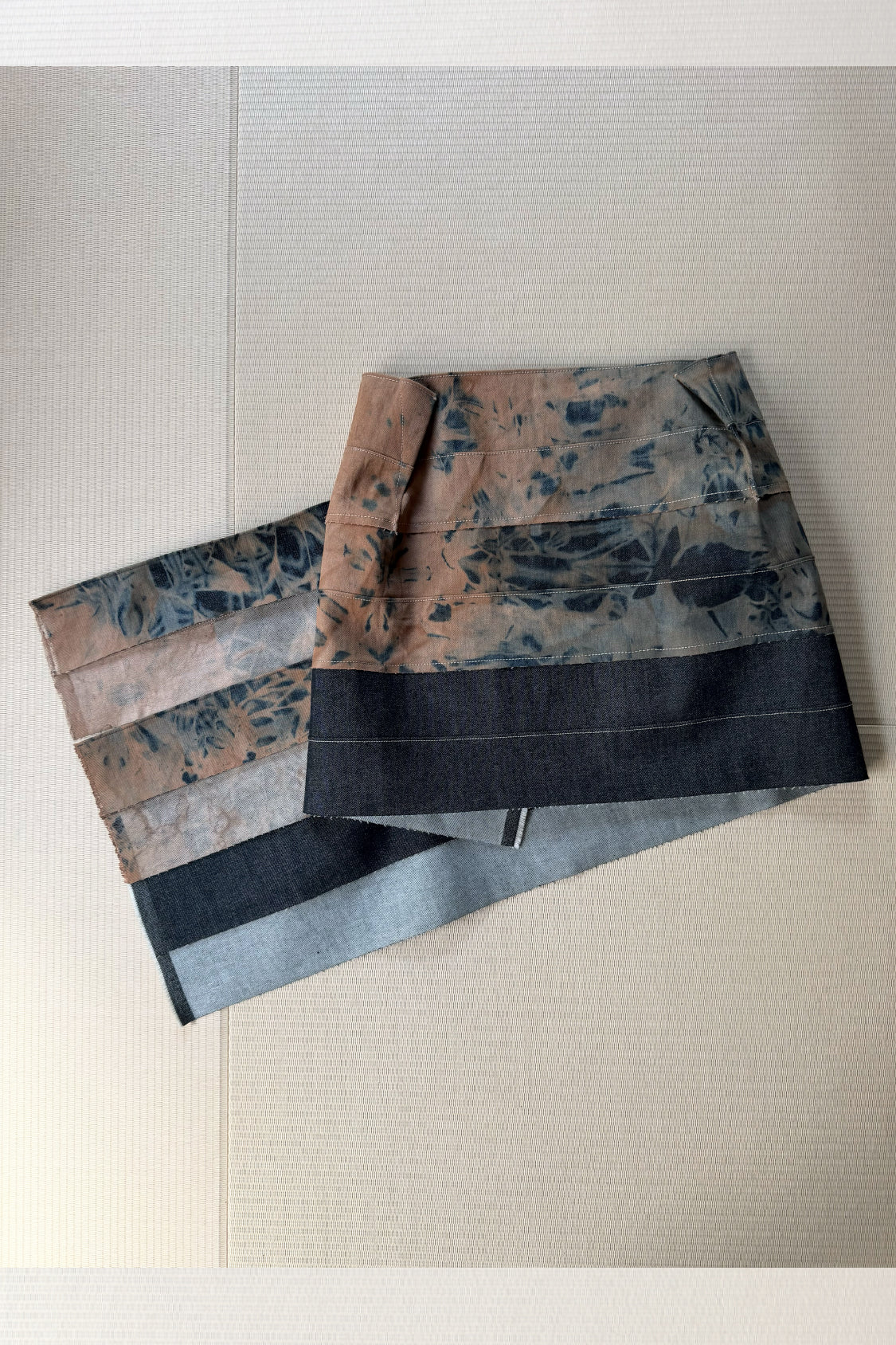 YURIE DENIM MINI SKIRT / two-tone ~ persimmon dye - Shohei-collection
