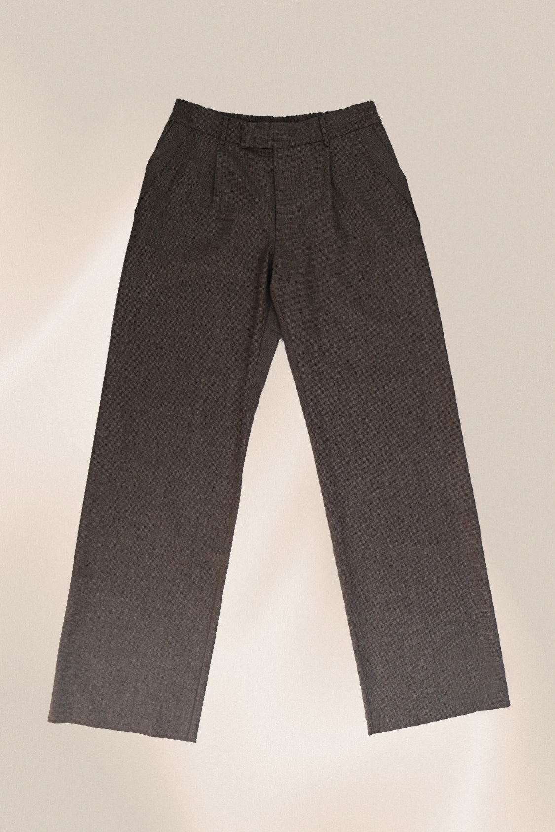 GRANDPA RAW EDGE PANTS / brown melange - Shohei-collection