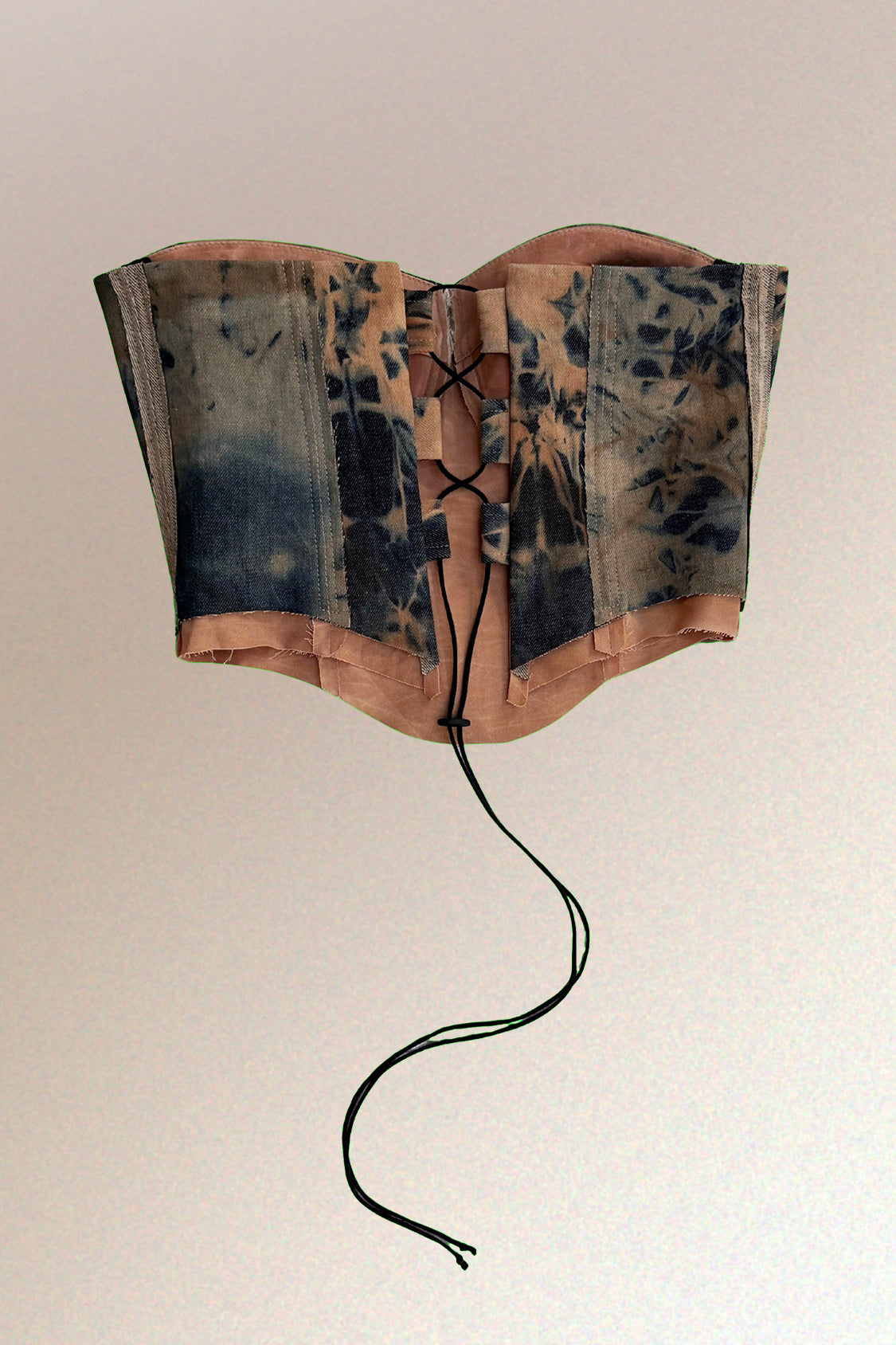 SHOHEI Denim Corsage Top ~ Lyocell Denim / KAKISHIBU persimmon dye