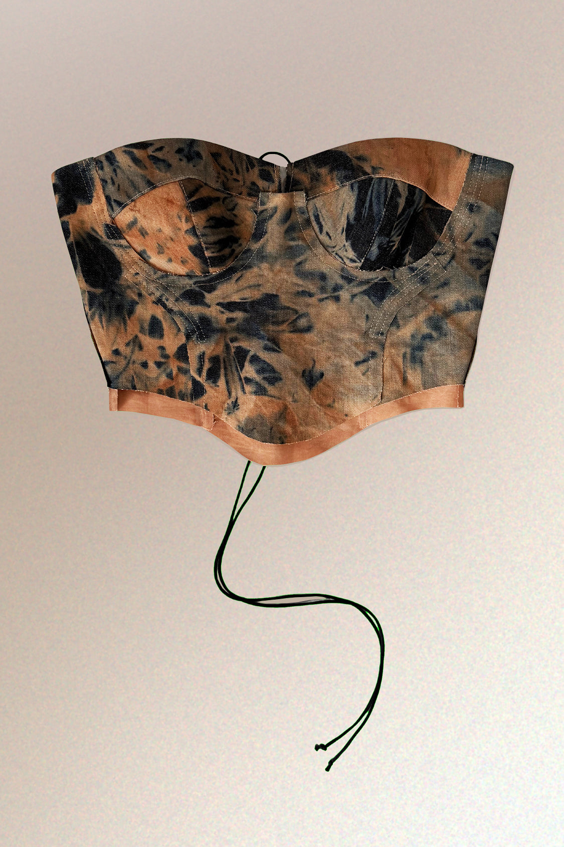 SHOHEI Denim Corsage Top ~ Lyocell Denim / KAKISHIBU persimmon dye