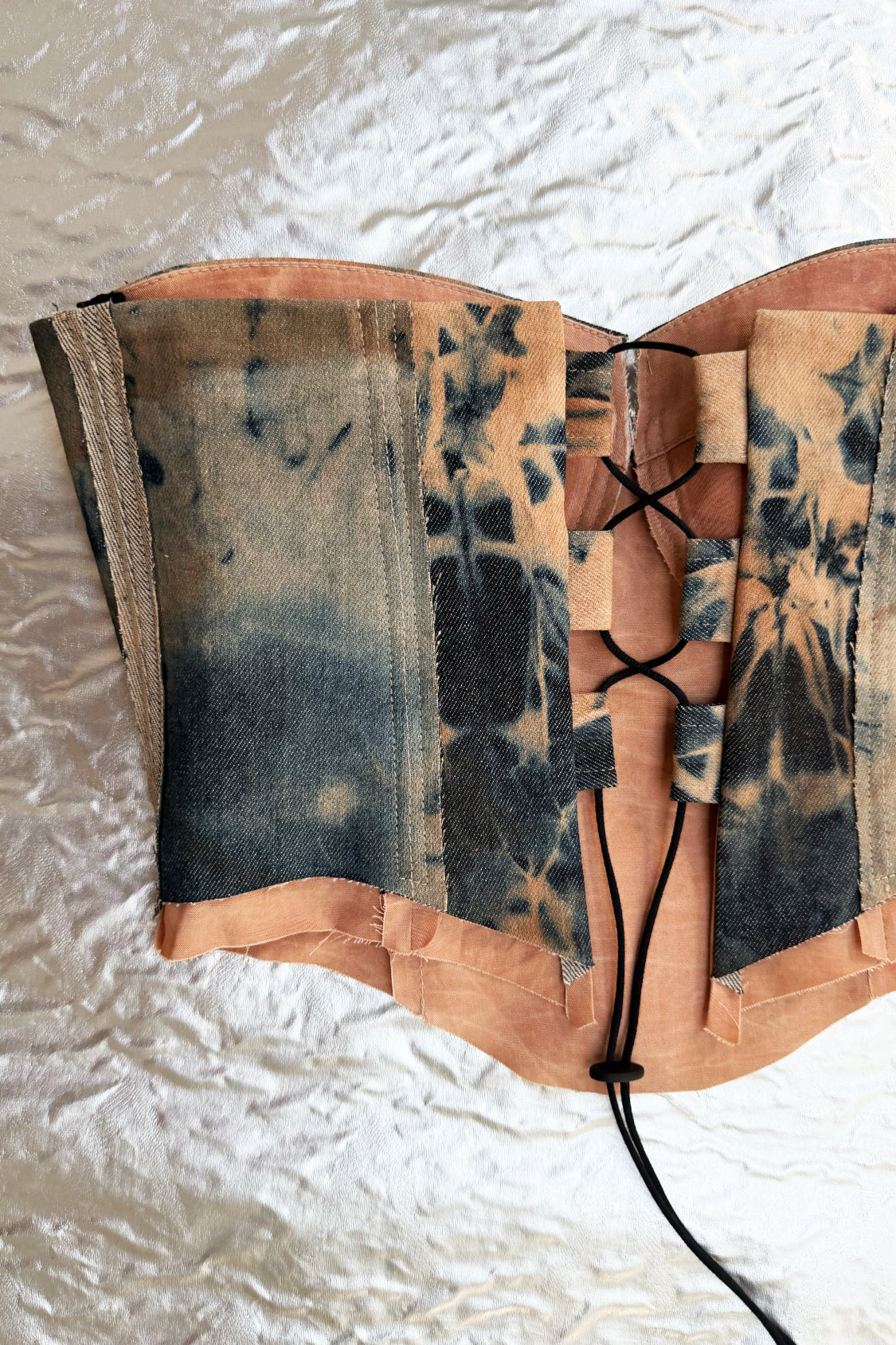 SHOHEI Denim Corsage Top ~ Lyocell Denim / KAKISHIBU persimmon dye