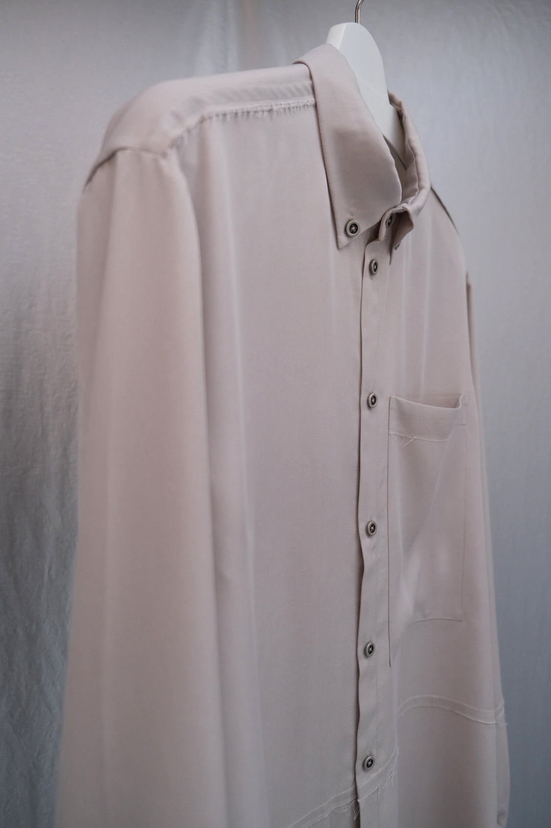 KEITA BUTTON DOWN SHIRT Creamy Grey / Lyocell TENCEL™ - Shohei-collection