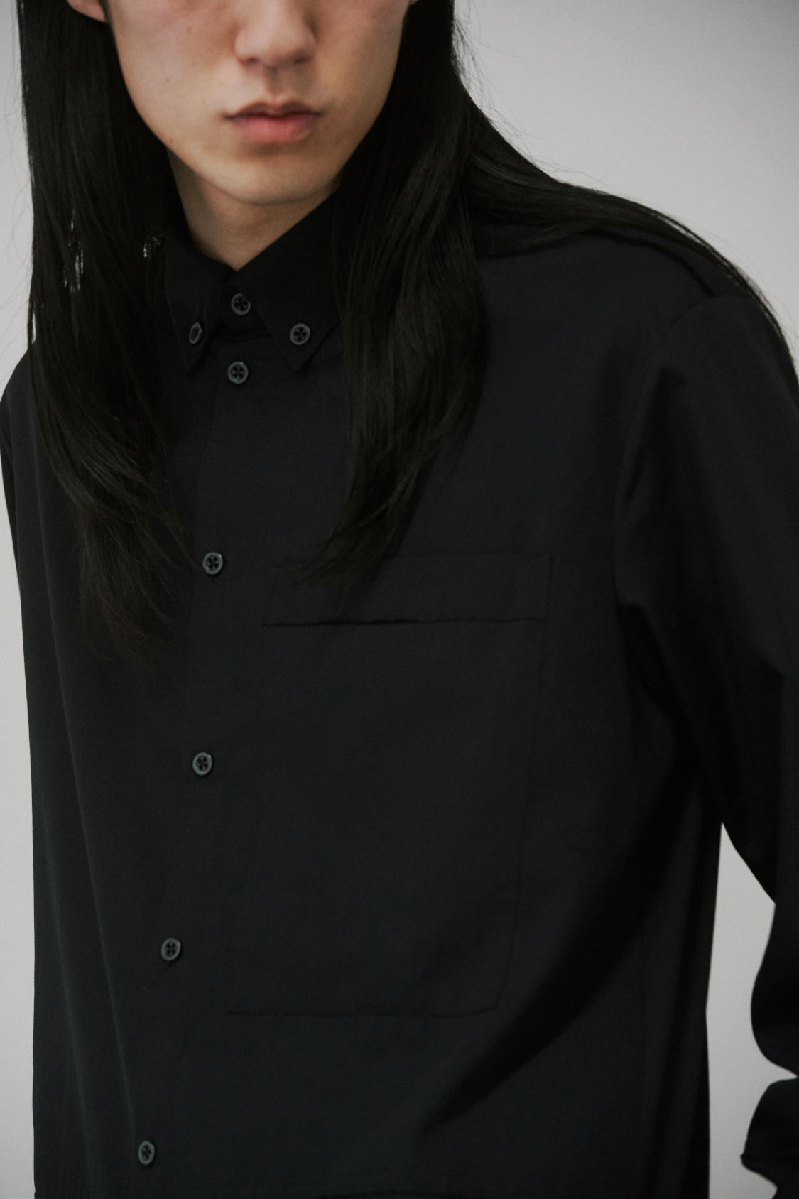 KEITA BUTTON DOWN SHIRT Black / Lyocell TENCEL™ - Shohei-collection