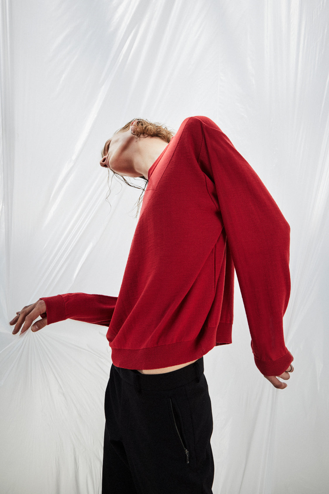 KYO JUMPER red / GOTS merino wool - Shohei-collection