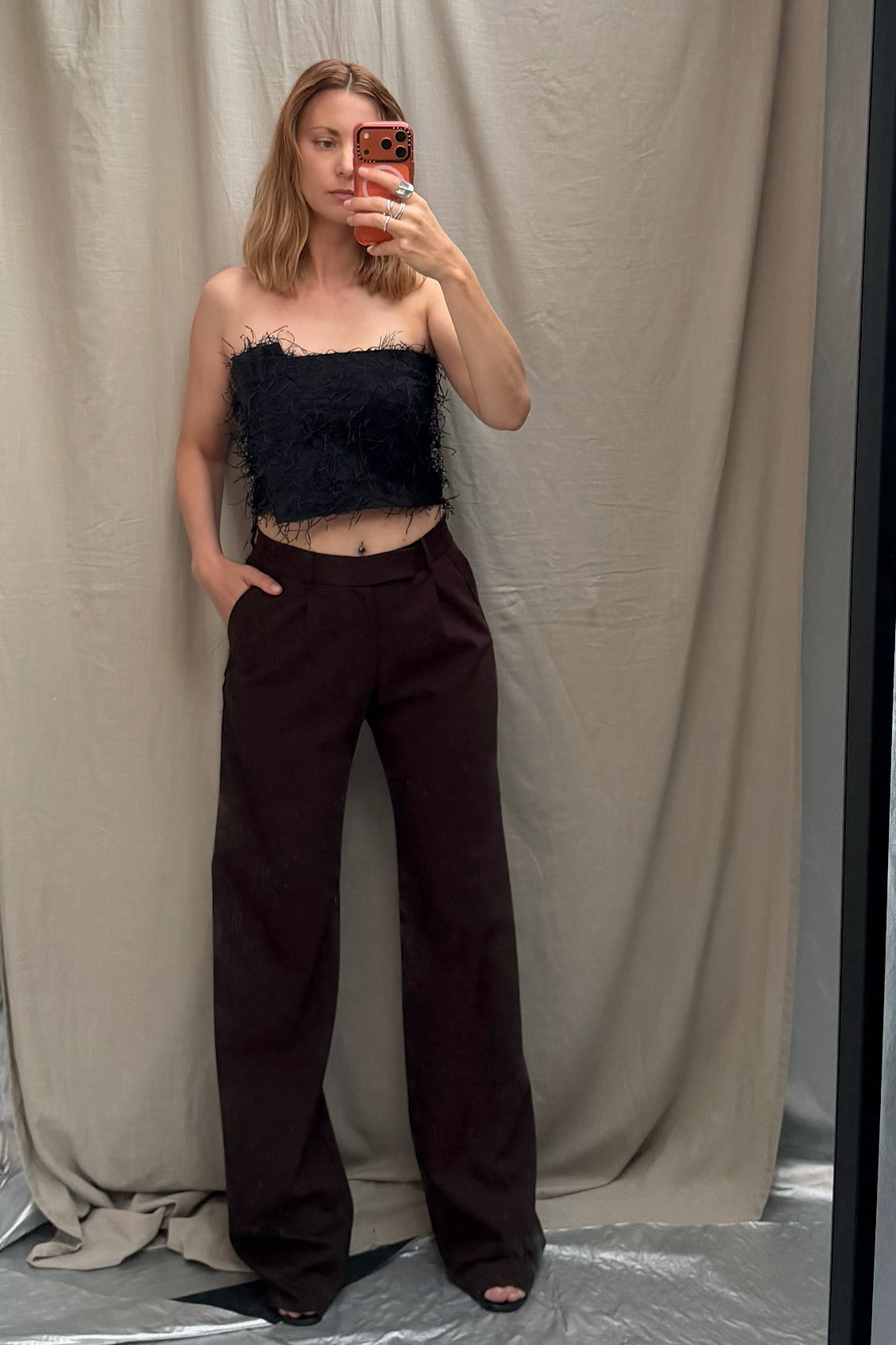 SIRI FRINGE TOP / Japanese fringe textile ~ black