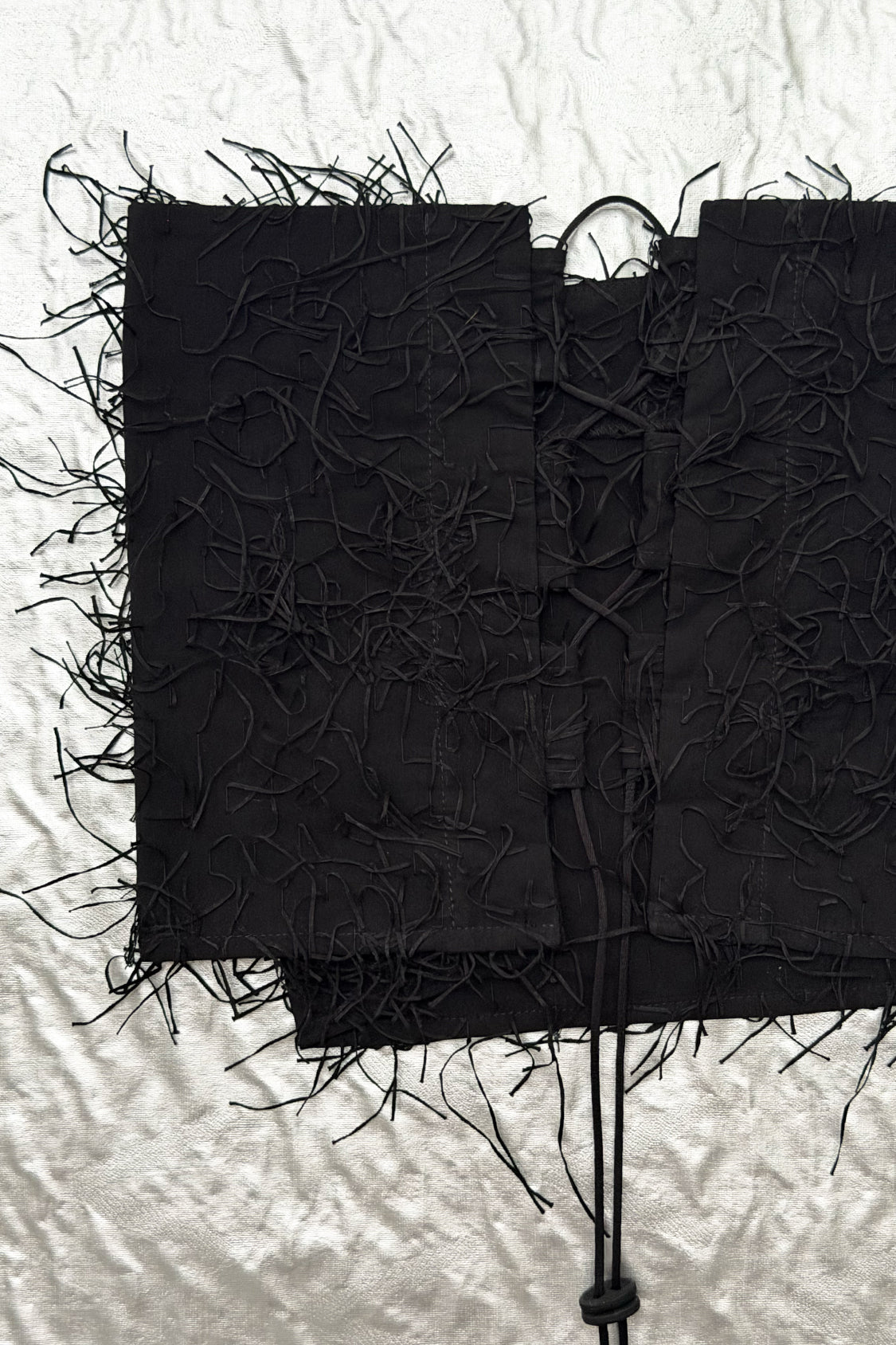 SIRI FRINGE TOP / Japanese fringe textile ~ black