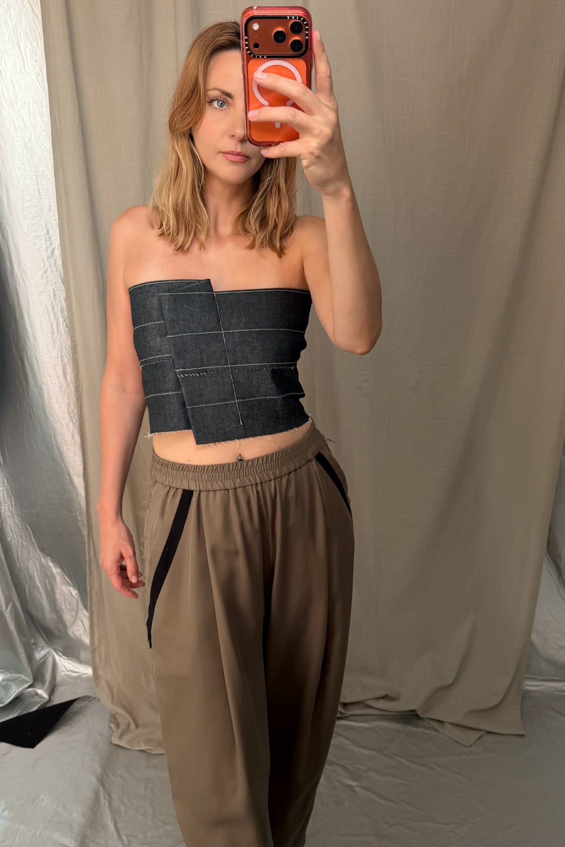 SIRI RAW DENIM TOP / Lyocell