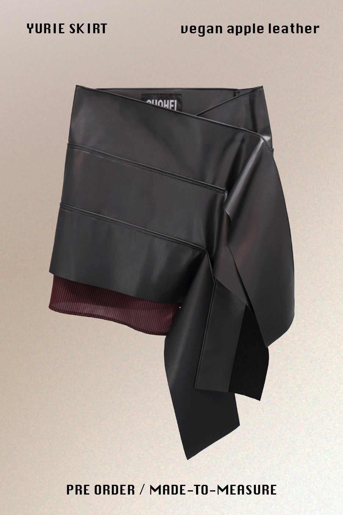 YURIE SKIRT / vegan apple leather - Shohei-collection
