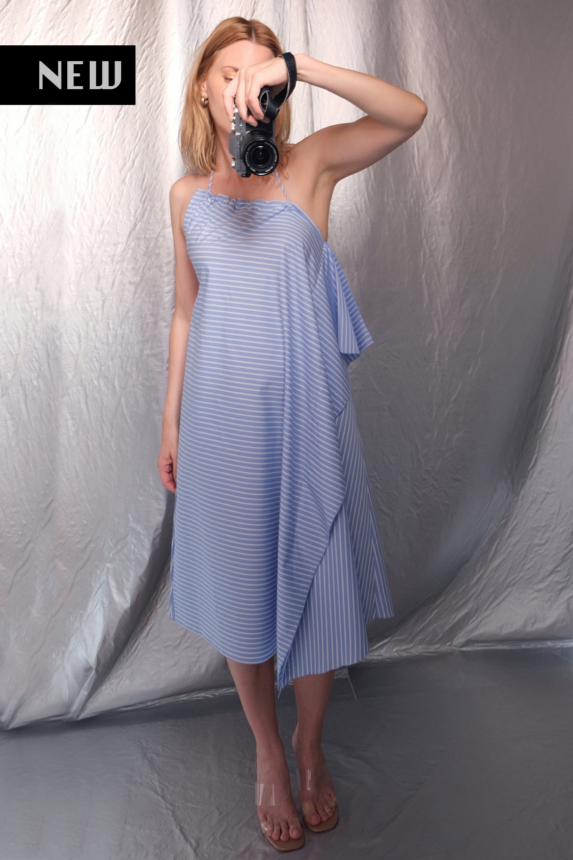 SHOHEI LINA FLAIR DRESS in organic cotton, zero-waste dress