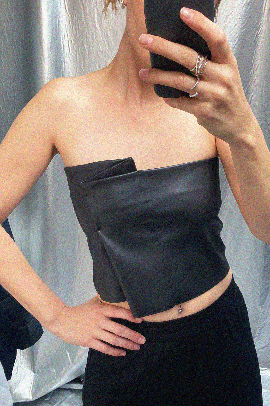 SIRI TOP vegan apple leather / ZERO WASTE FASHION - Shohei-collection