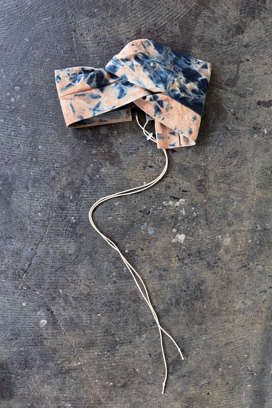 SHOHEI DENIM TWIST TOP in persimmon-dyed lyocell denim