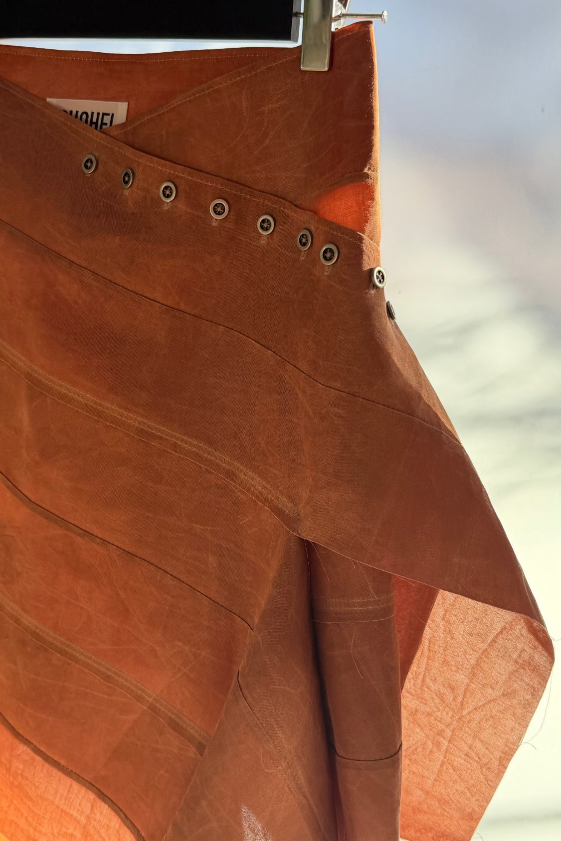 YURIE MINI SKIRT / Lyocell TENCEL ~ persimmon dye