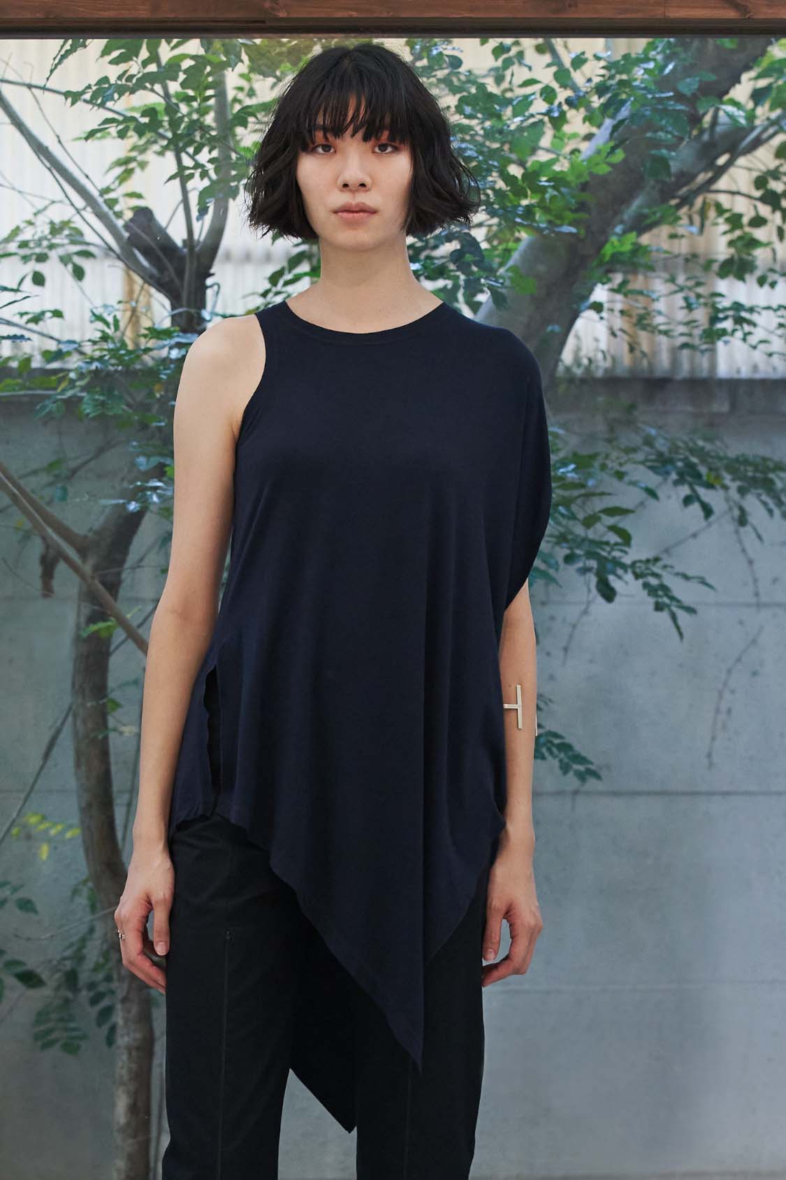 IVY TOP navy blue / bamboo viscose - Shohei-collection