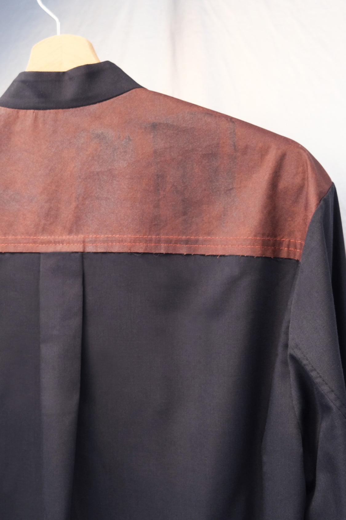 MATERIAL MIX CONTRAST SHIRT / Japanese KAKISHIBU textile