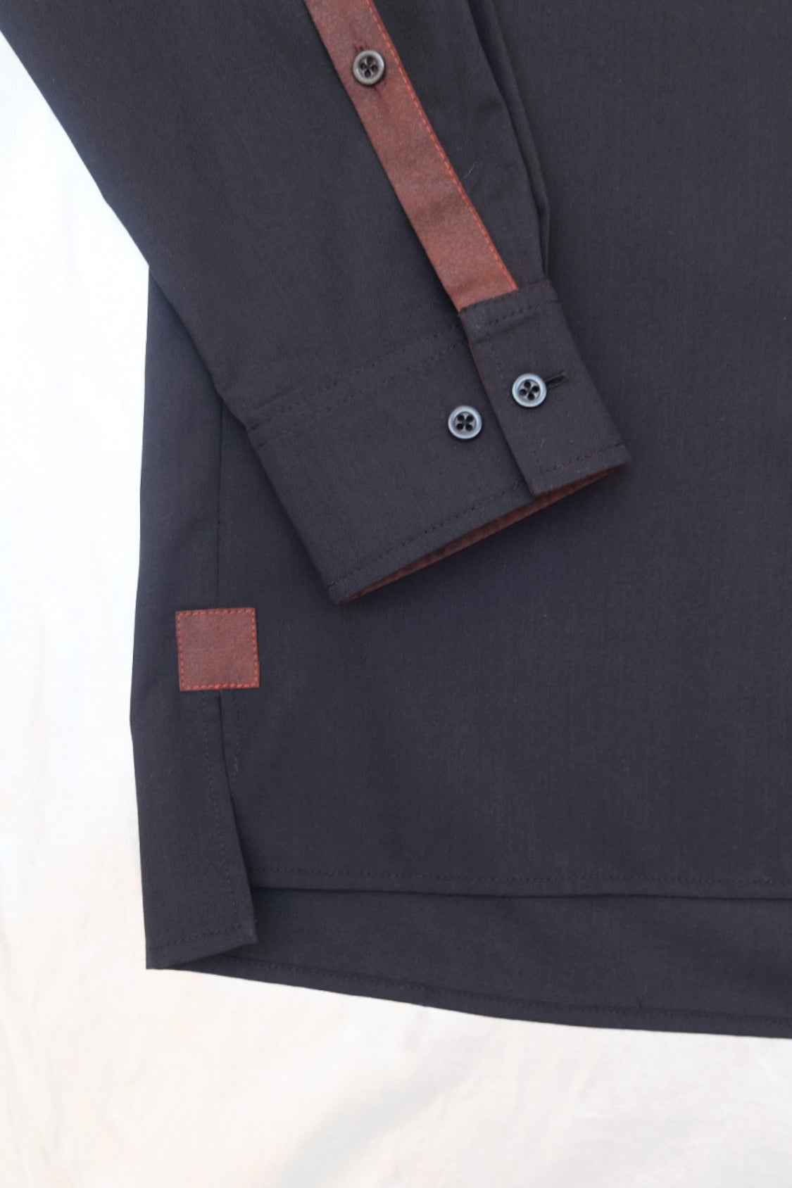 MATERIAL MIX CONTRAST SHIRT / Japanese KAKISHIBU textile