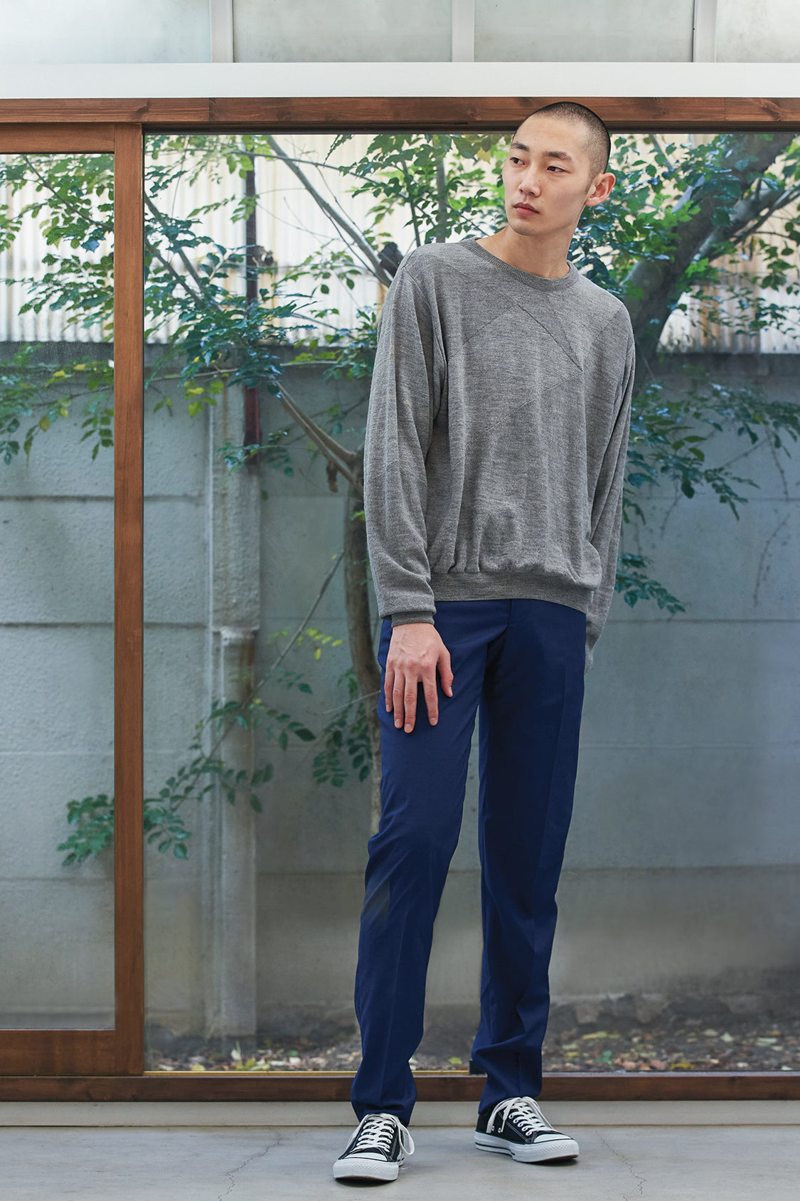 KYO JUMPER grey melange / GOTS merino wool / SOLD OUT - Shohei-collection