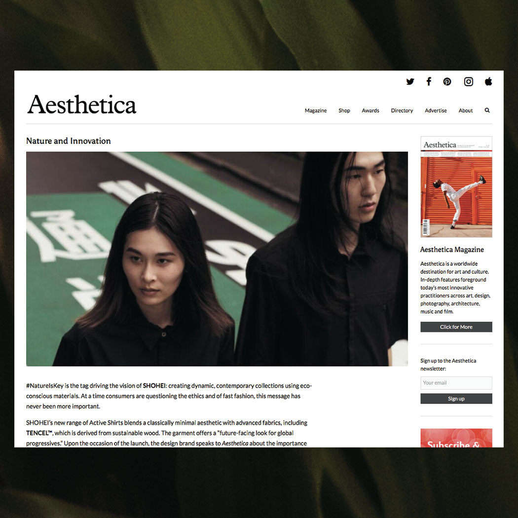 NATURE & INNOVATION interview AESTHETICA magazine
