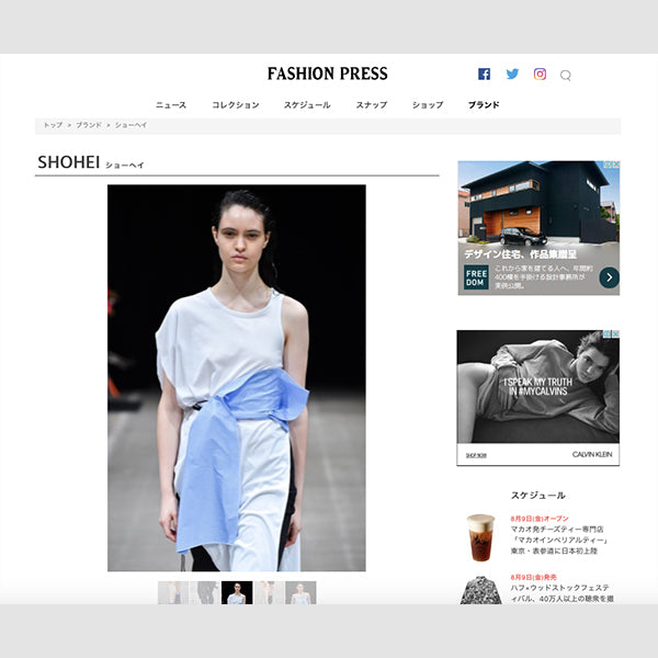 SHOHEI featured on FASHION PRESS