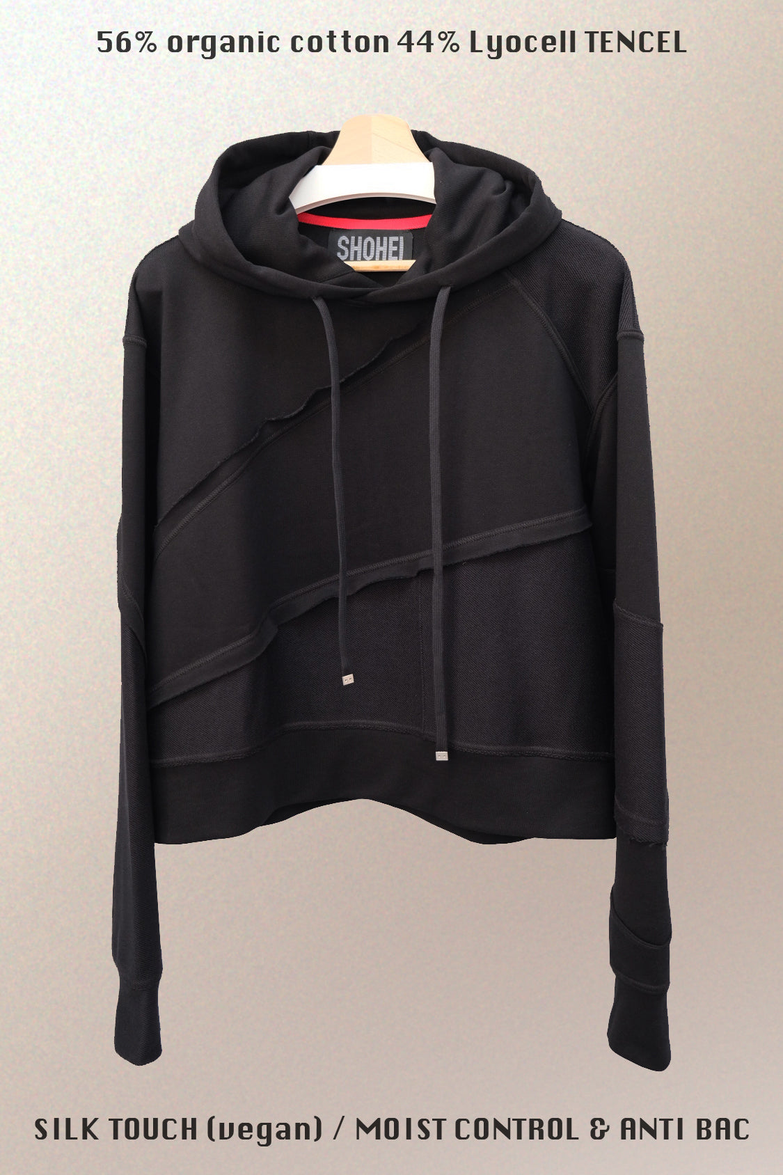 SHOHEI TOKYO CROPPED HOODIE in organic cotton and TENCEL lyocell