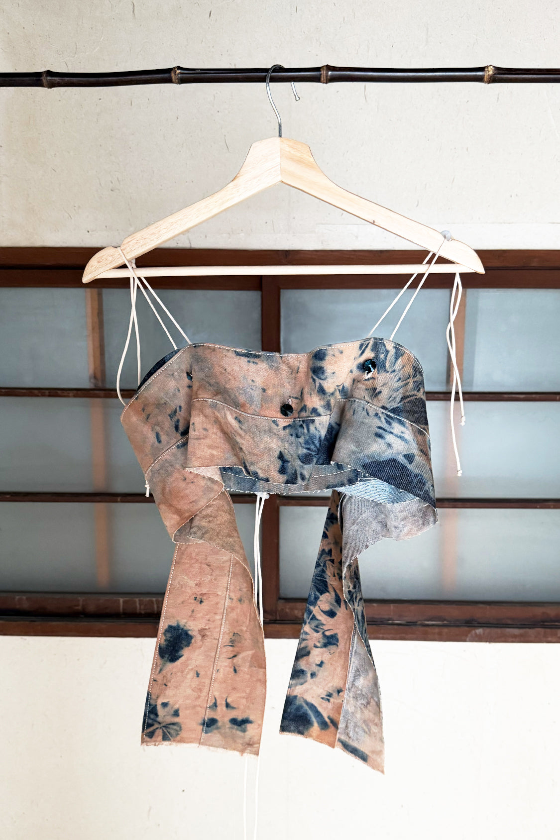 SHOHEI SAILA DENIM TOP in persimmon-dyed selvage denim