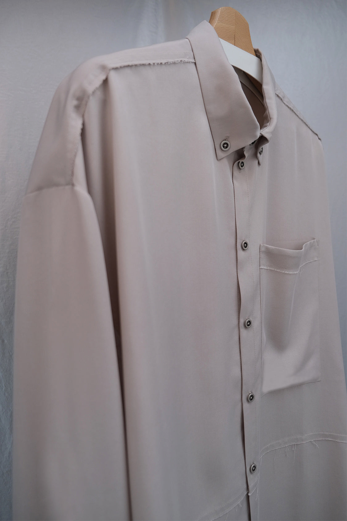 KEIO DROP SHOULDER SHIRT Creamy Grey / Lyocell TENCEL™ - Shohei-collection