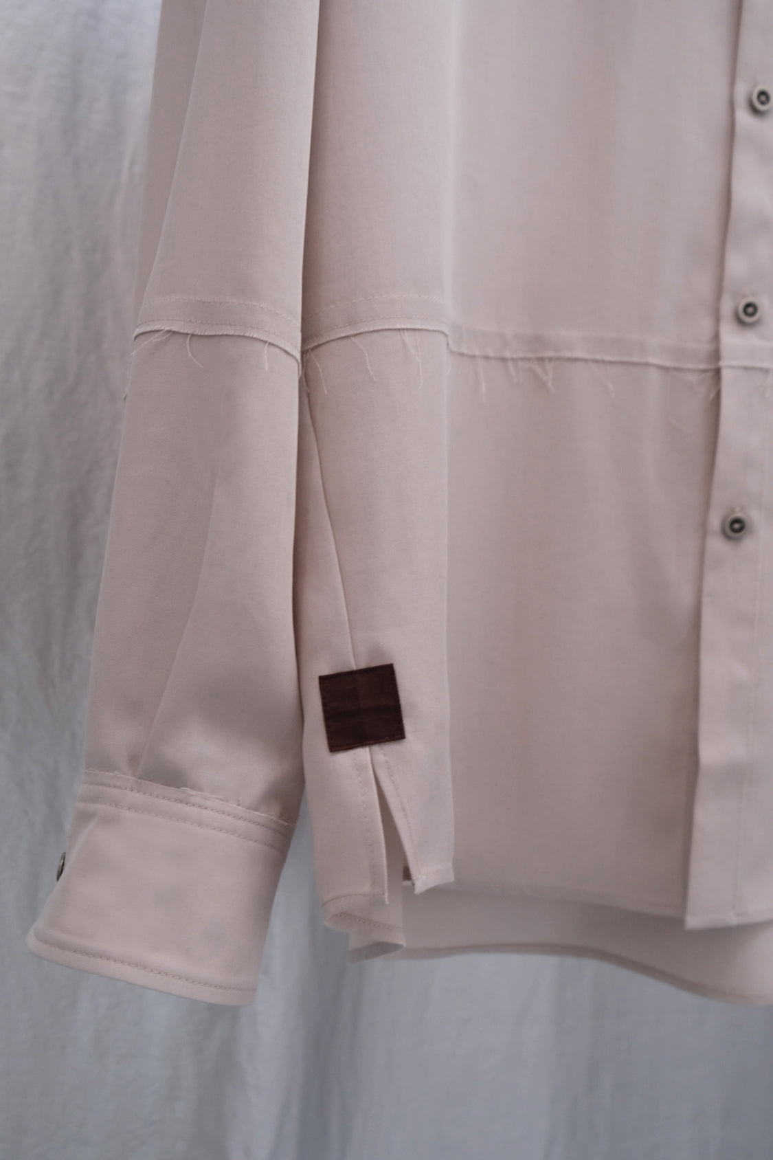 KEITA BUTTON DOWN SHIRT Creamy Grey / Lyocell TENCEL™ - Shohei-collection
