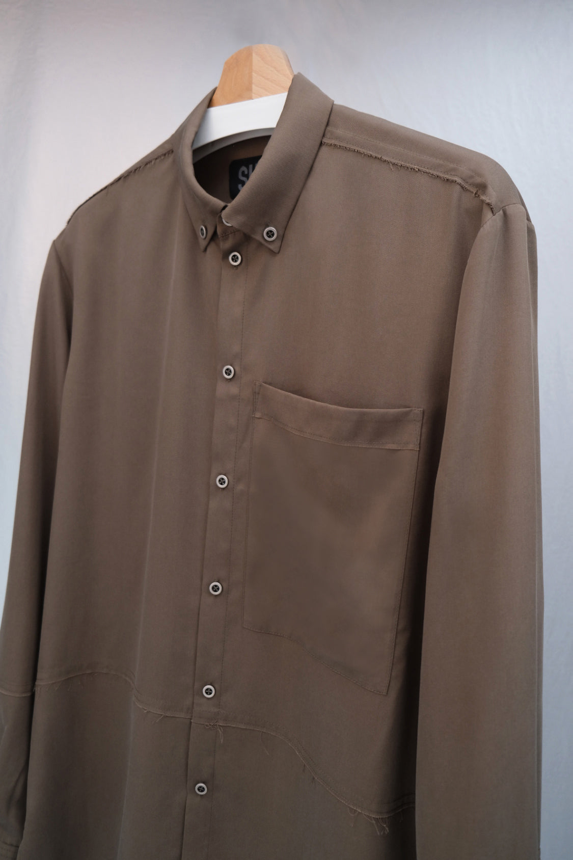 KEITA BUTTON DOWN SHIRT Slate Green / Lyocell TENCEL™ - Shohei-collection