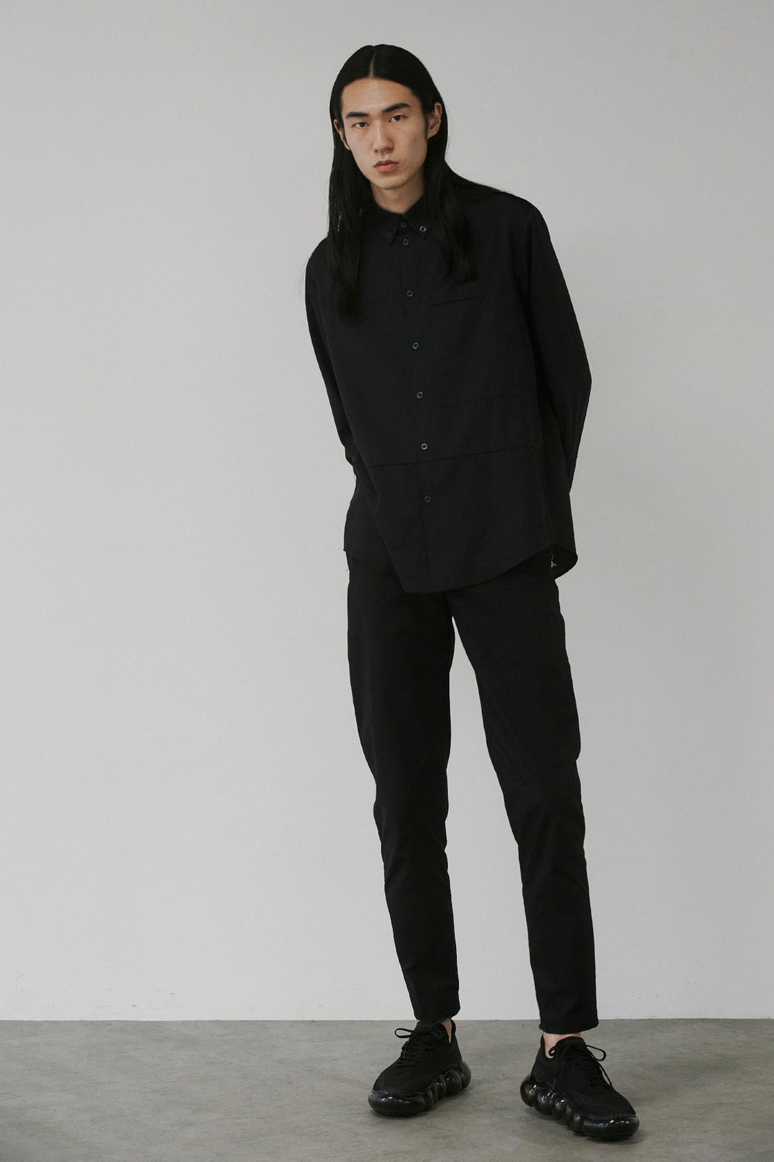 KEITA BUTTON DOWN SHIRT Black / Lyocell TENCEL™ - Shohei-collection