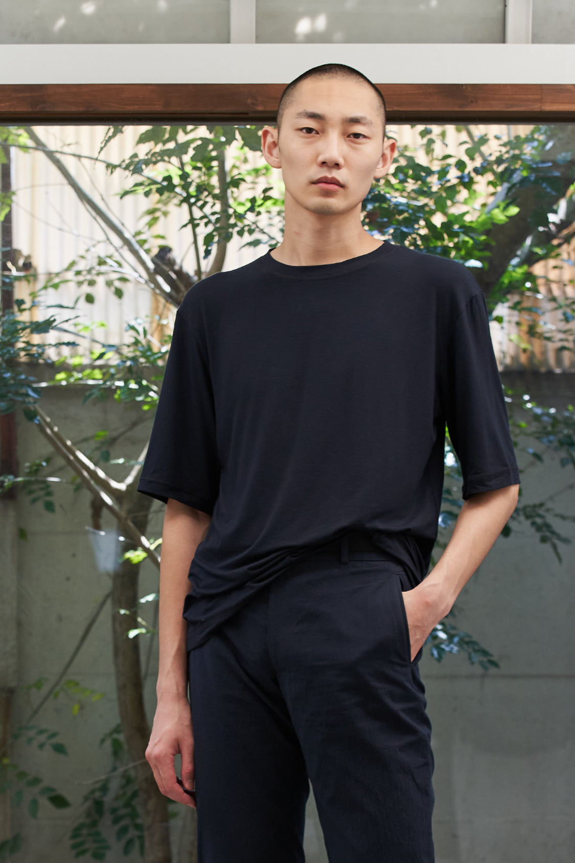 SHOHEI LEO T-SHIRT, minimalist tee in bamboo viscose