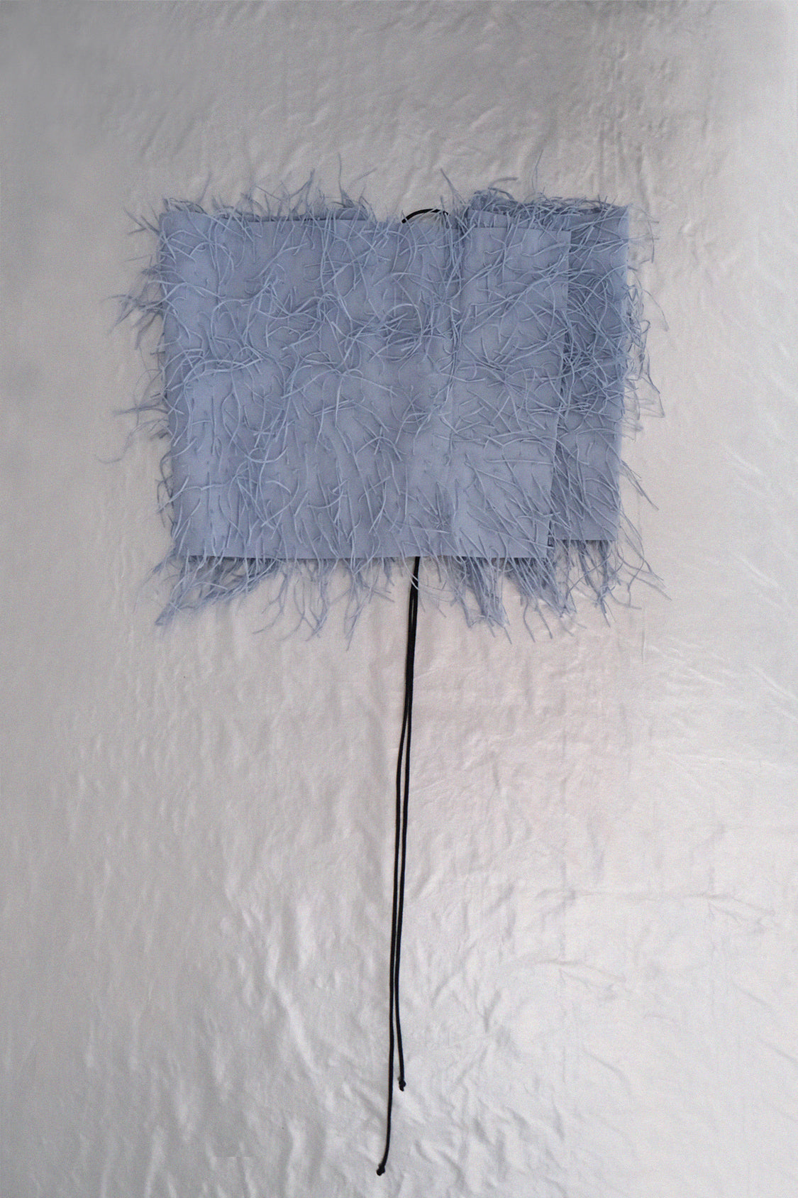 SIRI FRINGE TOP / Japanese fringe textile ~ dusty blue