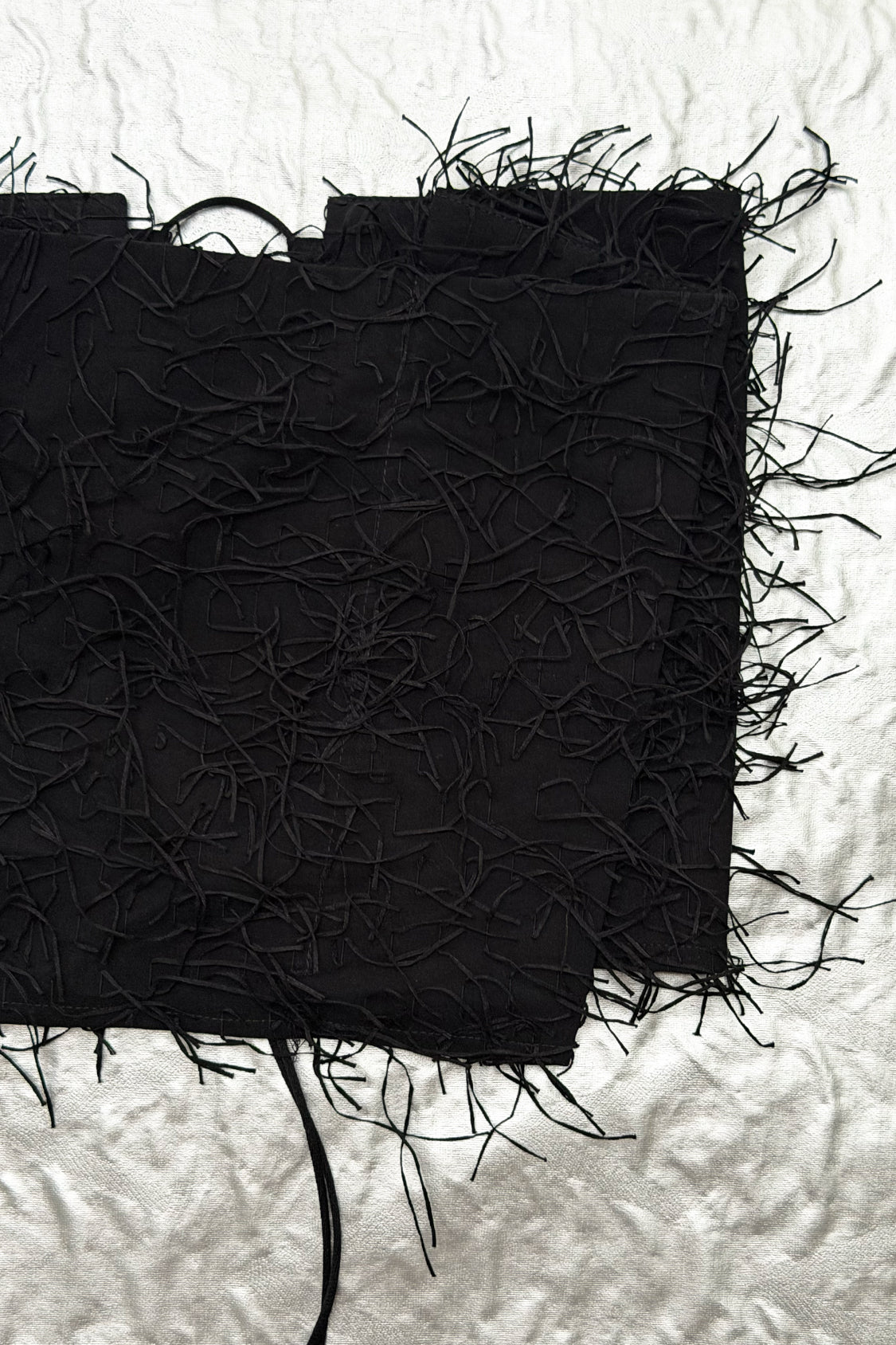 SIRI FRINGE TOP / Japanese fringe textile ~ black