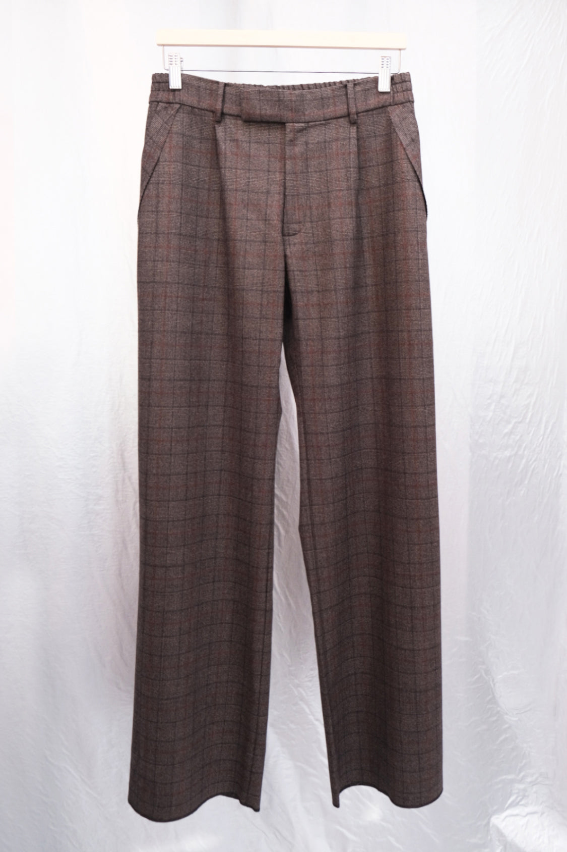 GRANDPA RAW EDGE PANTS / checked brown - Shohei-collection