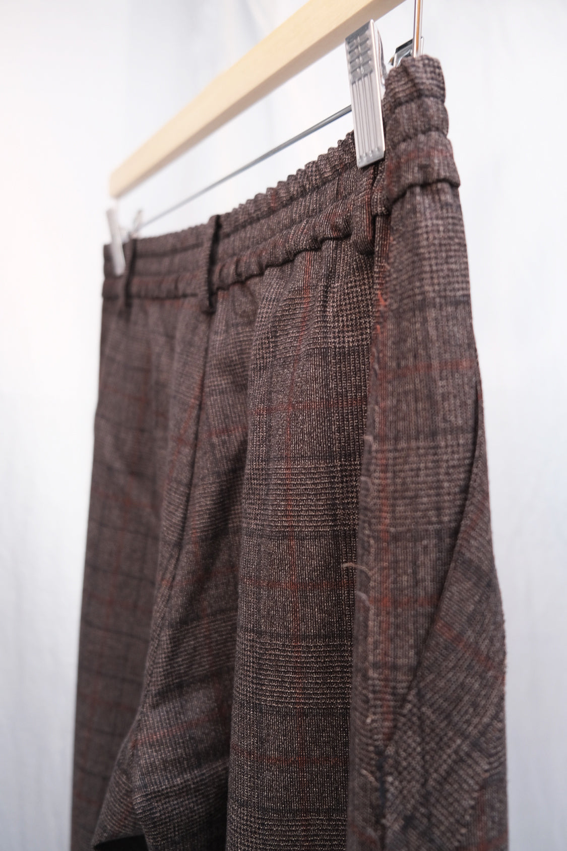 GRANDPA RAW EDGE PANTS / checked brown - Shohei-collection
