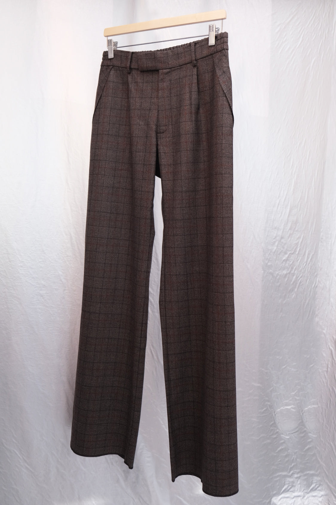 GRANDPA RAW EDGE PANTS / checked brown - Shohei-collection
