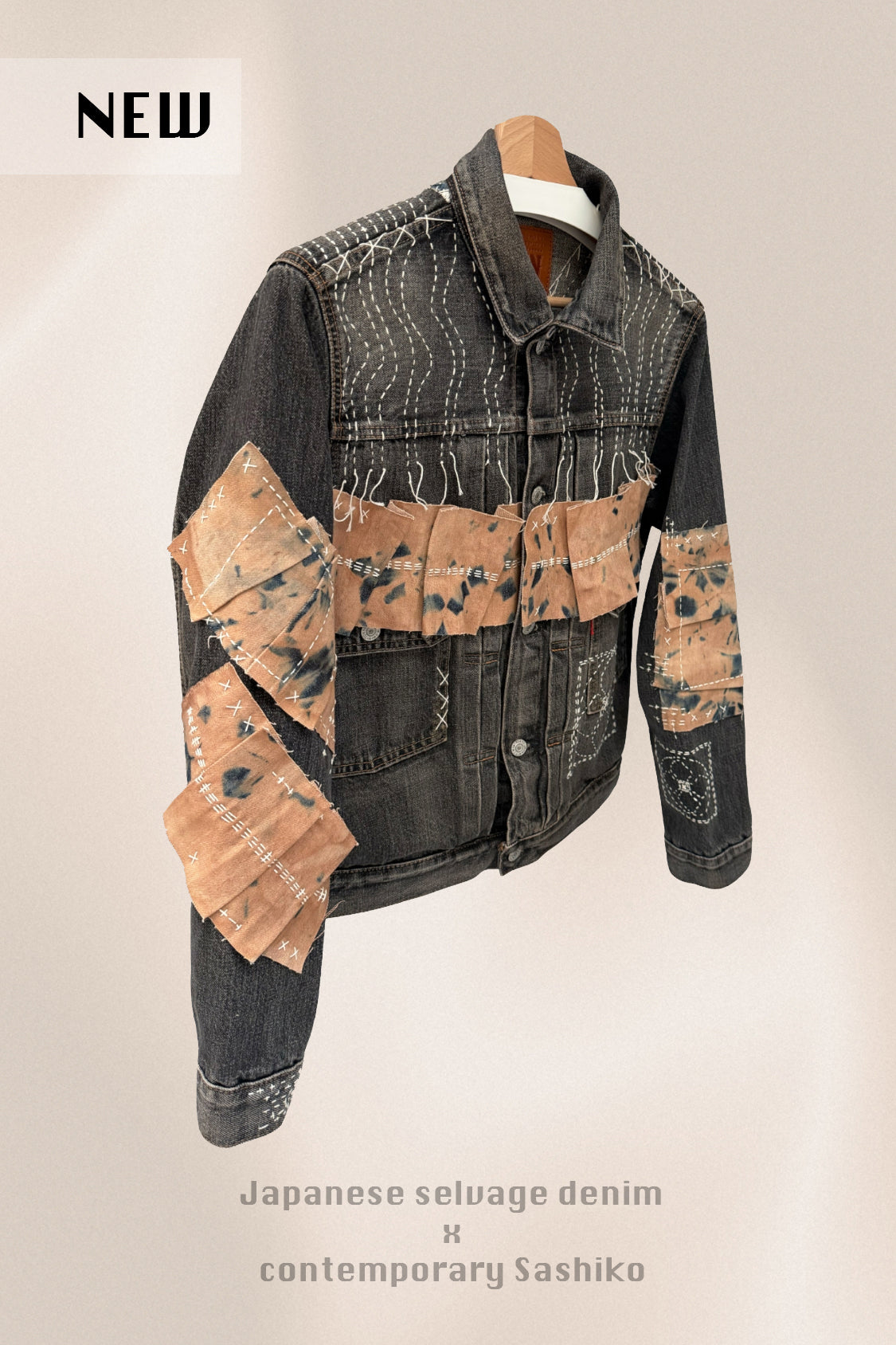 SHOHEI x EDWIN ZEN DENIM JACKET 505ZX02 in washed black selvage denim