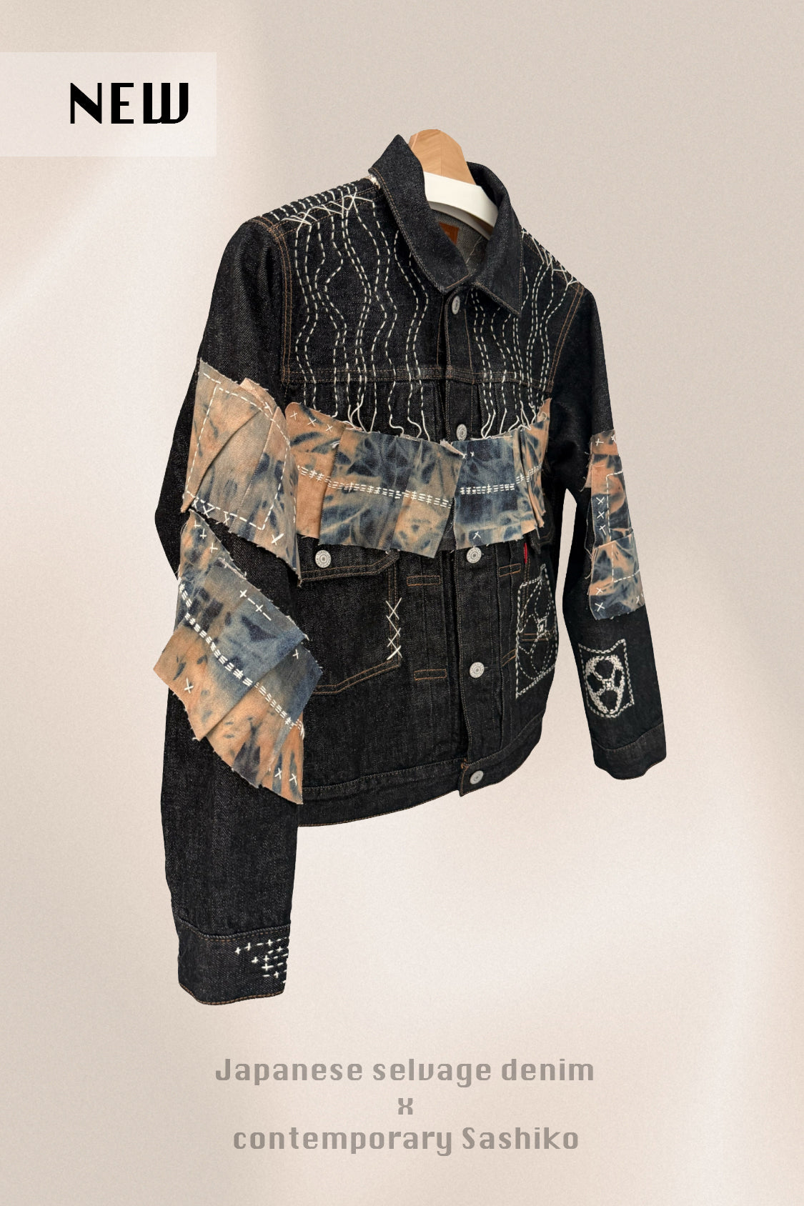 SHOHEI x EDWIN ZEN DENIM JACKET 505ZX02 in black selvage denim