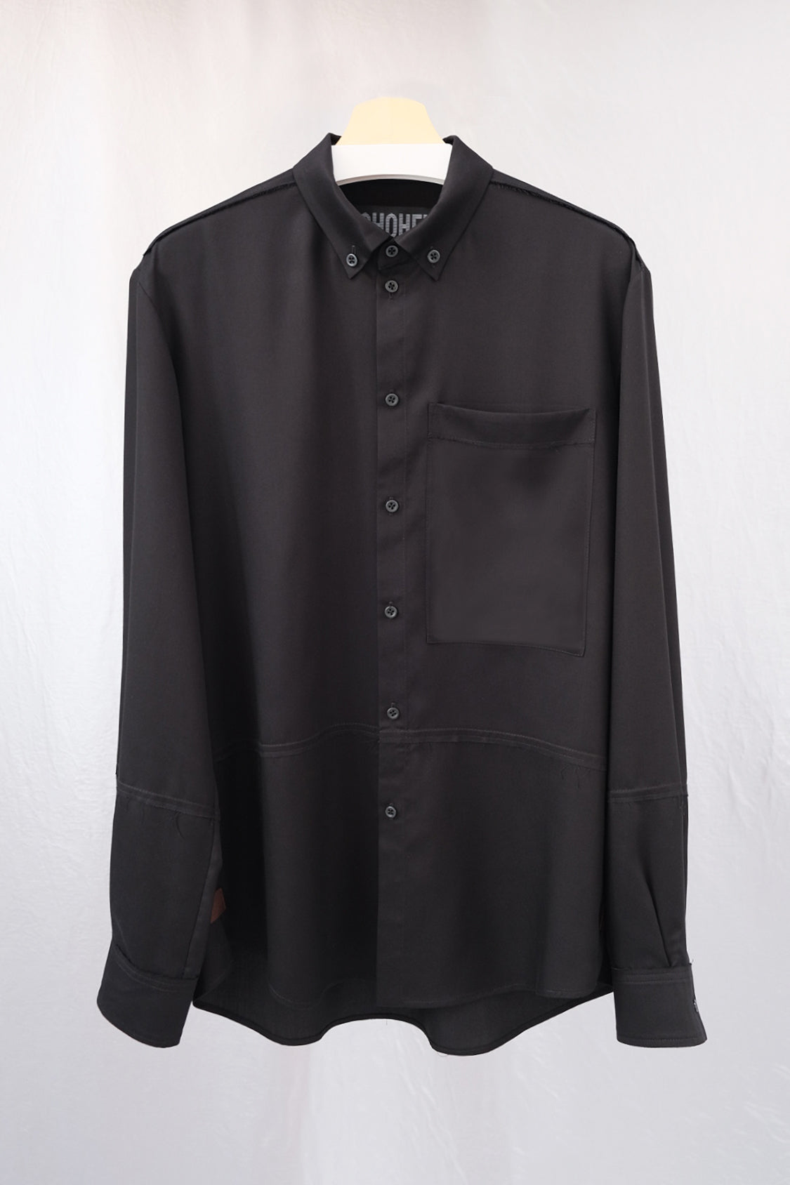 KEITA BUTTON DOWN SHIRT Black / Lyocell TENCEL™ - Shohei-collection