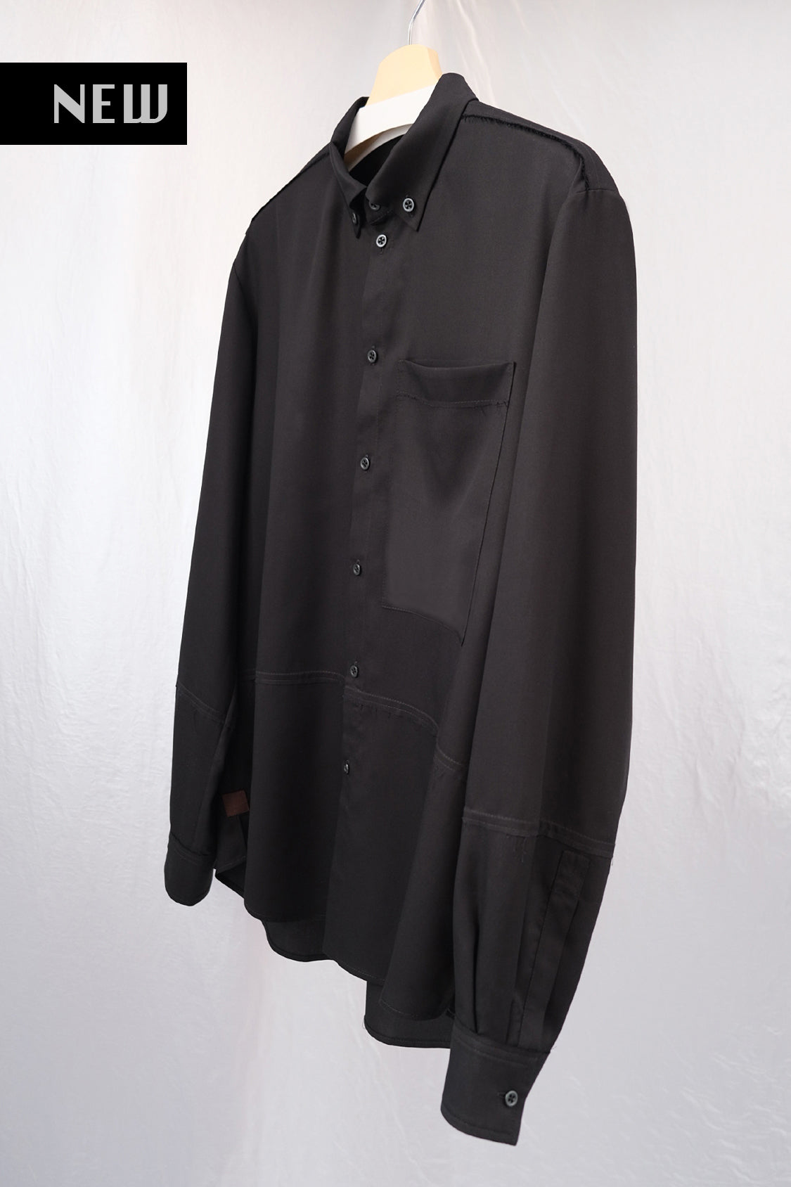 SHOHEI KEITA button-down shirt in black, TENCEL lyocell