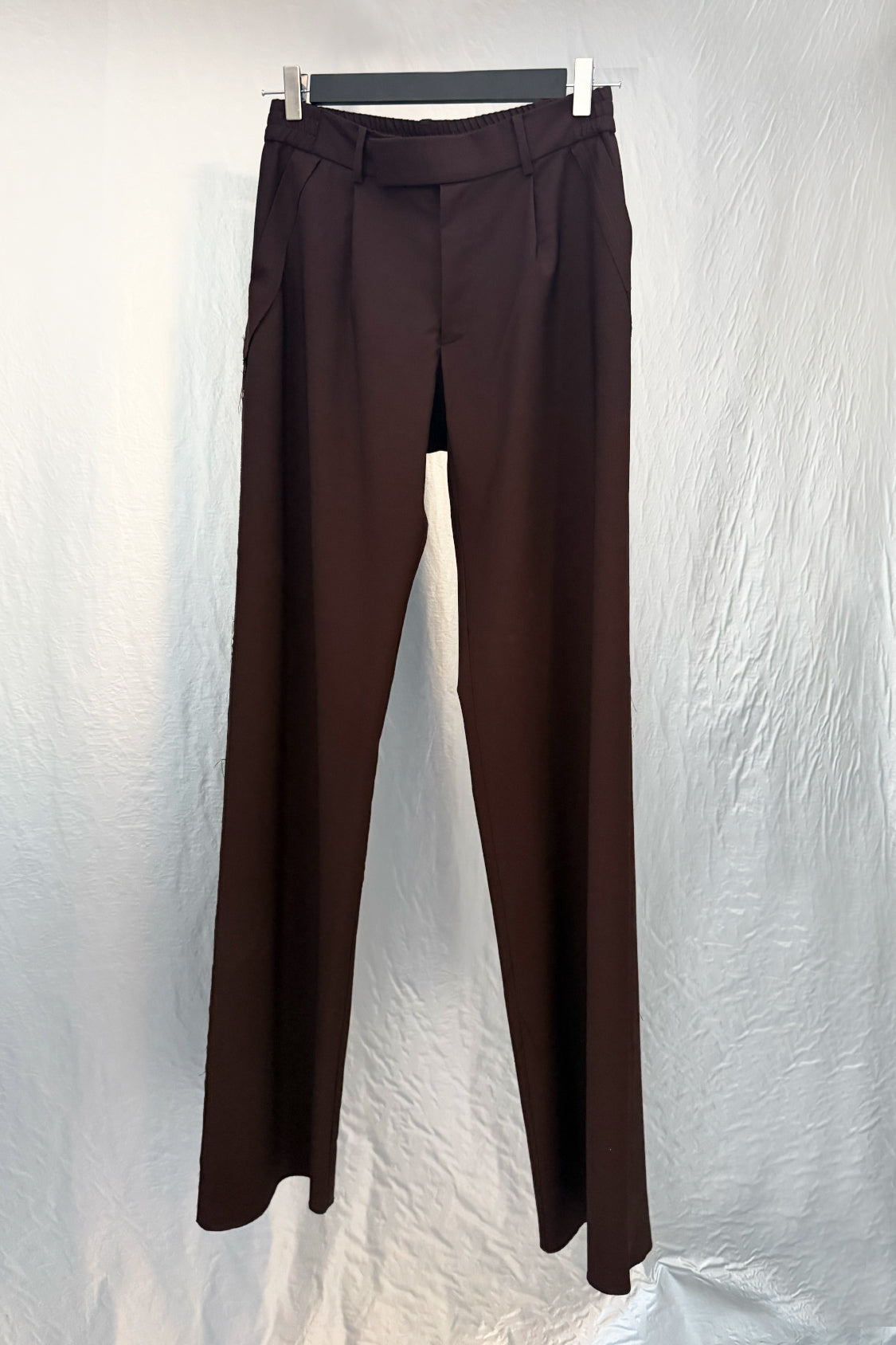GRANDPA RAW EDGE PANTS / red-brown