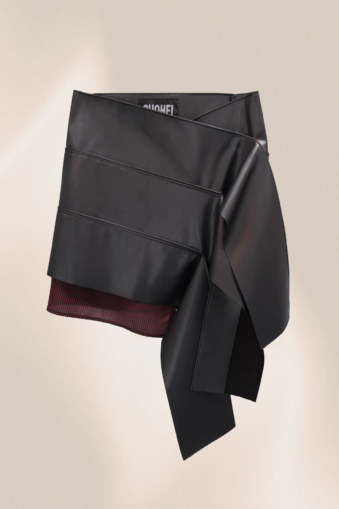 YURIE FOLD SKIRT / vegan apple leather