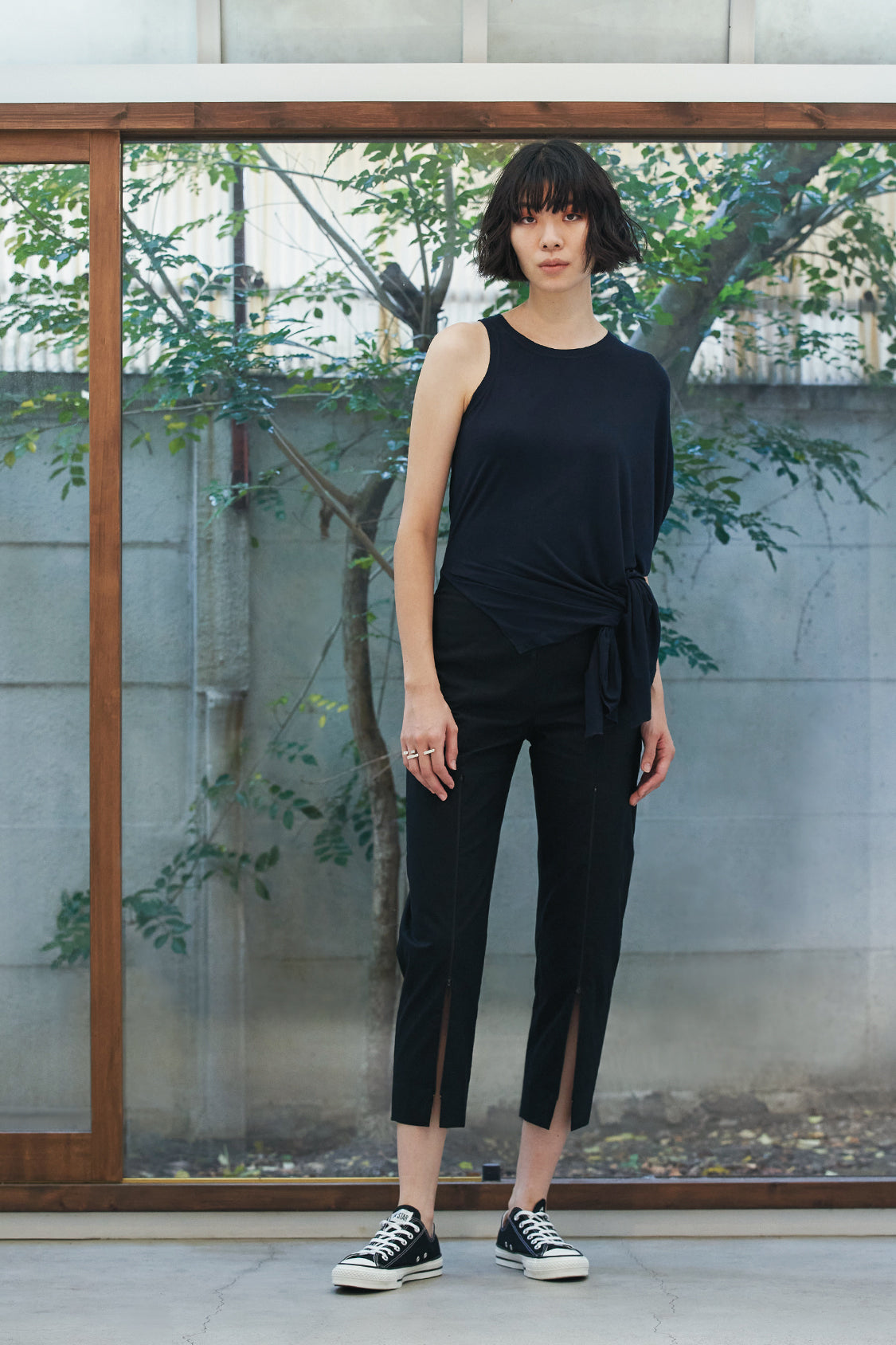 IVY TOP navy blue / bamboo viscose - Shohei-collection