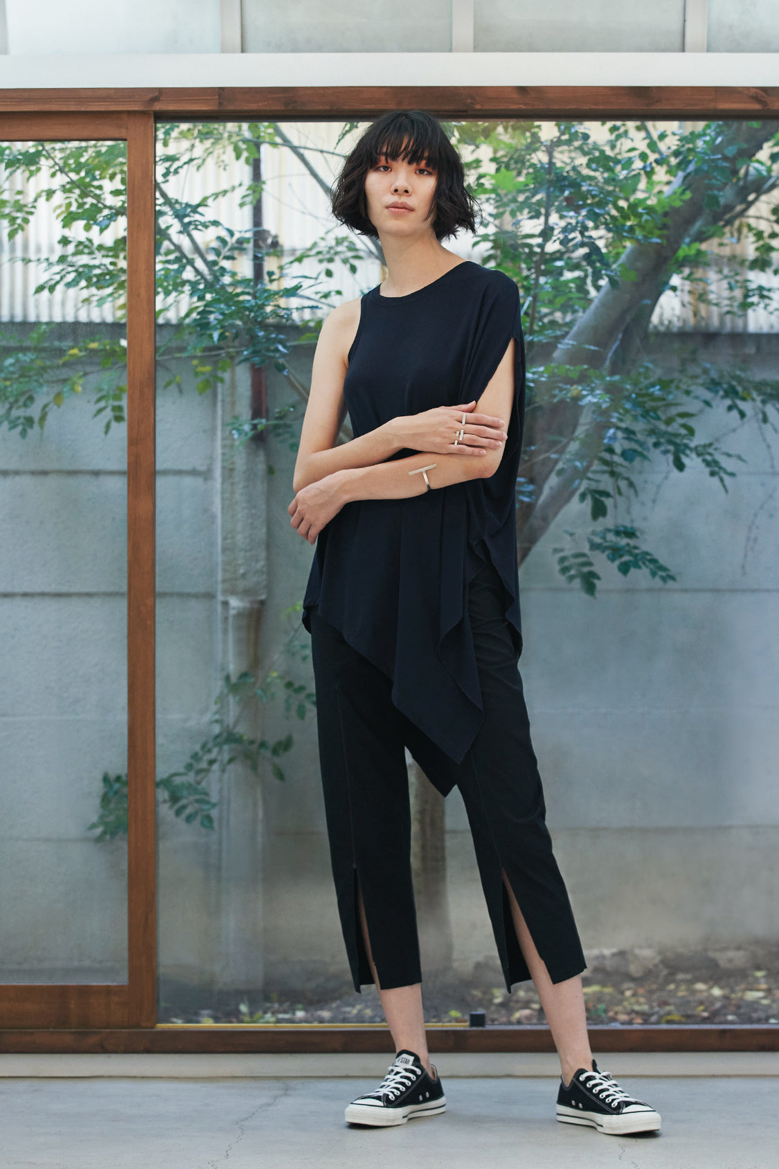 IVY TOP navy blue / bamboo viscose - Shohei-collection