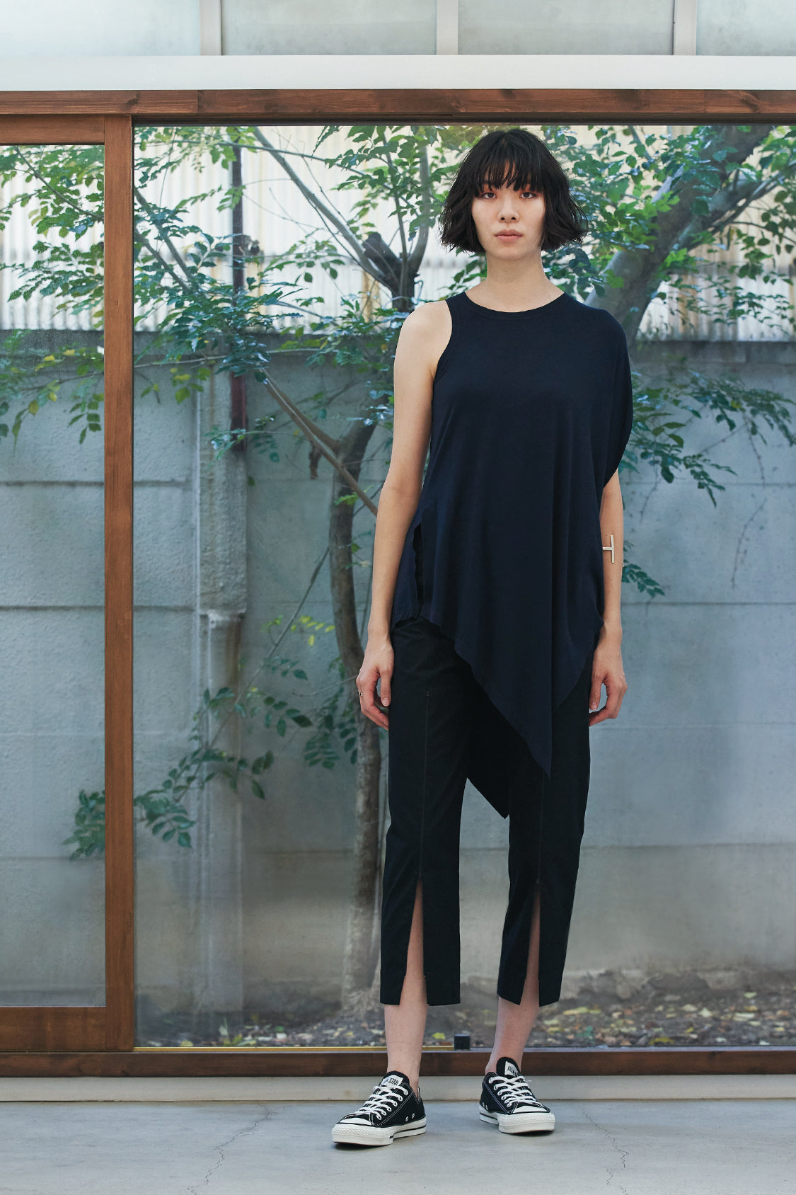 IVY TOP navy blue / bamboo viscose - Shohei-collection