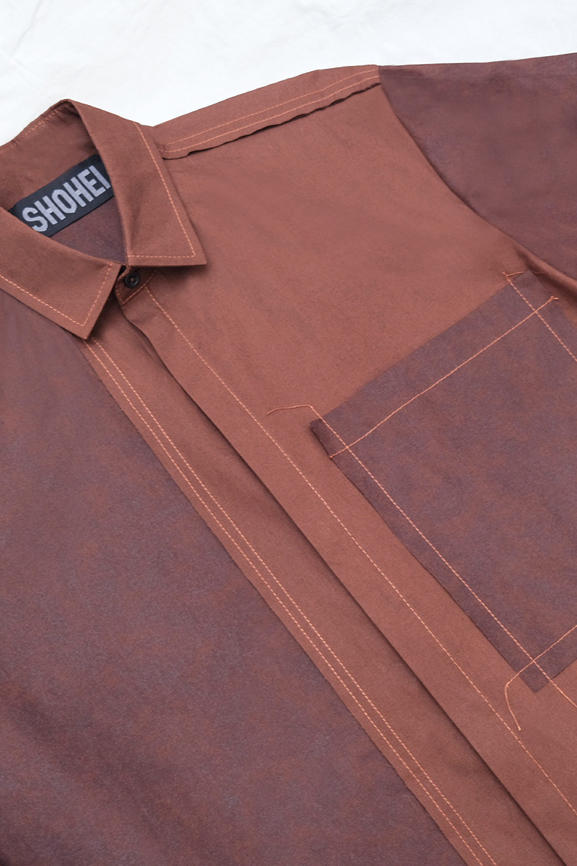 TWO-TONE SHIRT / Japanese KAKISHIBU textile - Shohei-collection