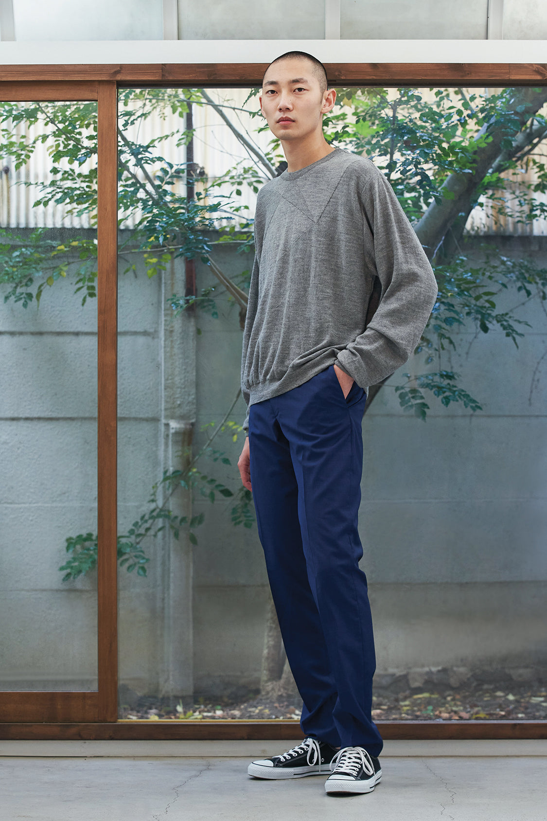 KYO JUMPER grey melange / GOTS merino wool / SOLD OUT - Shohei-collection